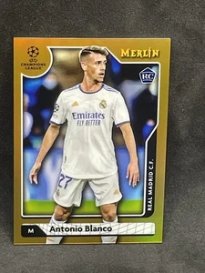 Antonio Blanco Gold /50 2021-22 Topps UEFA Merlin Real Madrid #77 RC Rookie - Picture 1 of 2