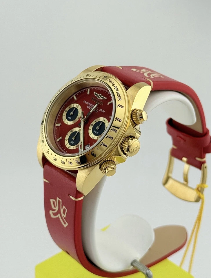 Invicta Men's Speedway 'FIRE' NATURE OF FORCE 40mm Chronograph Red Tone SS Watch - Image 1 of 4