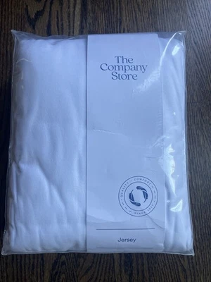 The Company Store White Cotton Jersey Knit Twin Duvet Cover Sham Set New in Pkg - Image 1 of 4