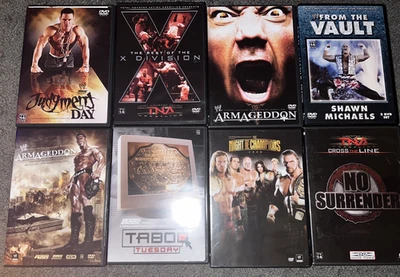Lot 8 DVD WWE Wrestling DVD Armageddon Shawn Michaels Judgement Day Taboo Tuesda - Image 1 of 3