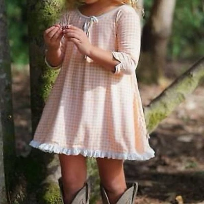 Omi Jo Vestido Bien Vestido Lobo Naranja Guinga Casa Túnica Talla 6 años Foto 1 de 4