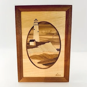 Hudson River Inlay Nantucket Lighthouse Jeff Nelson Framed Signed - Picture 1 of 3
