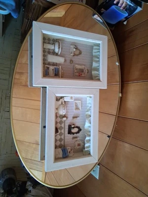 Винтажная диорама викторианская ванная комната миниатюрный кукольный домик мебель теневая коробка (2) - Изображение 1 из 4