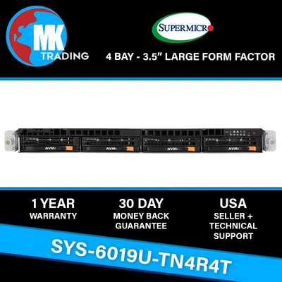 Supermicro SYS-6019U-TN4R4T 4B LFF 1U Server  -V1- Choose CPUs/RAM - Wholesale - Image 1 of 4