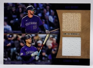 2025 Topps Series 1 Dual Relic Kris Bryant | Ezequiel Tovar GOLD 13/50 Material - Picture 1 of 2
