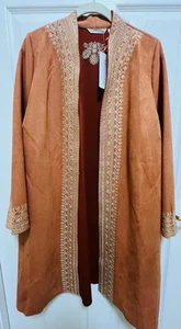 Soft Surroundings Vegan Suede Embroidered Open Duster Women’s 1x Jacket Orange - Bild 1 von 12