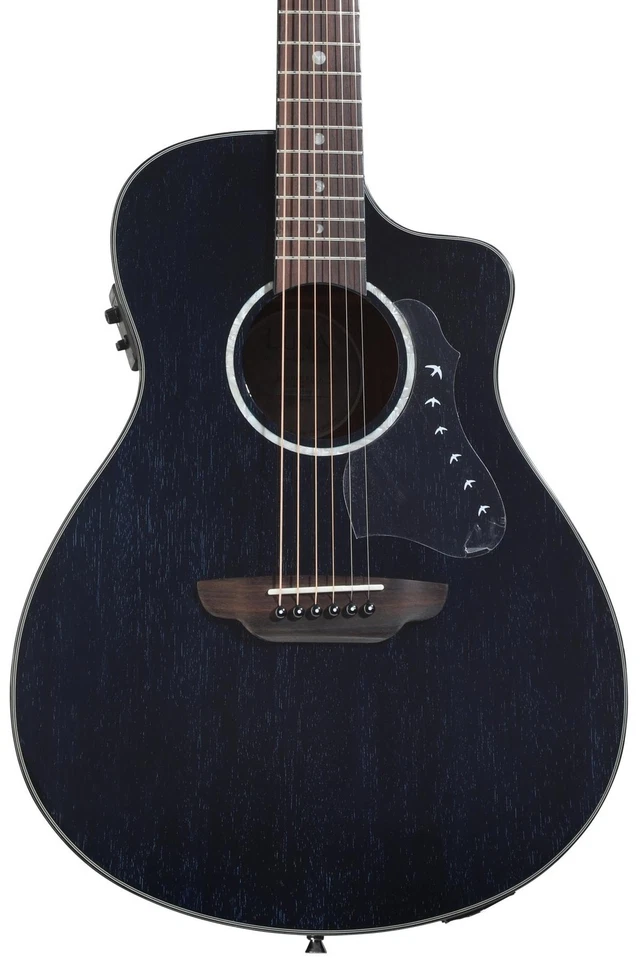 Luna Moonbird Folk Acoustic-Electric Guitar Midnight Blue