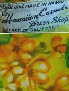 vtg 50's STAN HICKS hawaiian casual aloha dress HAWAII MADE muu bright floral OS - Picture 1 of 18