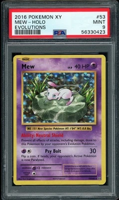 2016 Pokemon Evolutions Mew Holo #53 PSA 9 MINT - Image 1 of 2