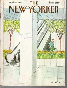 1983 New Yorker April 25 - Watering the plants at the mall - Picture 1 of 1