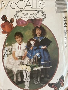 Vintage Schnittmuster McCall's 5163: Rüschen & Spitze Kinder \ Puppen (7-8) - Bild 1 von 3