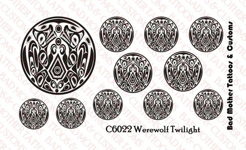 1/6 Scale Twilight Werewolf Tattoos - Waterslide Decals for Action figures Cover
