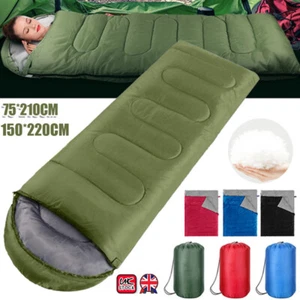 4 Season Single Sleeping Bag Waterproof Outdoor Camping Hiking Envelope Zip Bags - Picture 1 of 25