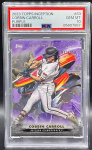 2023 Topps Inception PSA 10 Corbin Carroll novato púrpura /150 gema como nuevo #83 - Imagen 1 de 2