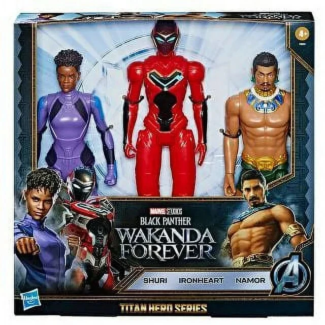 Boneco de ação Pantera Negra Wakanda Forever pacote com 3: Shuri, Coração de Ferro e Namor novo - Imagem 1 de 1
