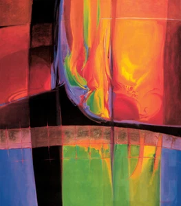 34W"x36H" TEQUILA SUNRISE by MARLYS K. MALLET - VIVID HEAT SUN CHOICES of CANVAS - Picture 1 of 9