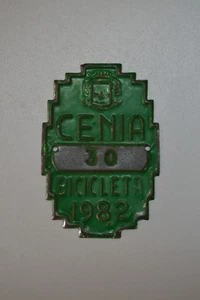 License plate bicycle - Cenia - 1982 - metal - Picture 1 of 2