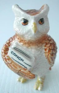 klima L516 Miniature statuette en porcelaine - CHOUETTE HIBOU SAGE LIVRE  N°1 A - Foto 1 di 4