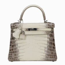 BRAND NEW HOLY GRAIL EXOTIC HERMES KELLY BAG 25 cm HIMALAYAN CROC CROCODILE PHW