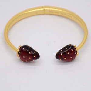 NWT Kate Spade New York Gold Bangle Picnic tutti fruity strawberry Cuff bracelet