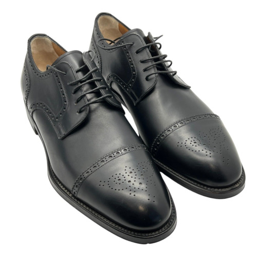 Santoni Men’s Black Leather Oxford Brogue Shoes Made In Italy NEW Size ...