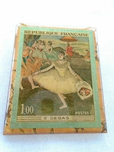 Republique Francaise French Stamp Pin/Brooch 2 1/4" X 1 3/4" - Picture 1 of 2