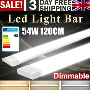 54W LED Strip Lights 4FT 120cm Batten Tube Light Linear Garage Workshop Lamp - Picture 1 of 12