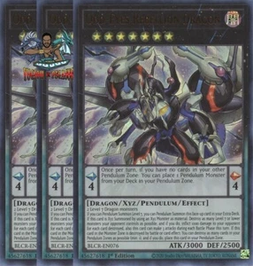 Yugioh! 3x Odd-Eyes Rebellion Dragon BLCR-EN076 Ultra Raro 1a Edición Casi Nuevo - Imagen 1 de 1