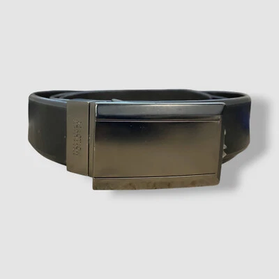 Cinturón de vestir Kenneth Cole para hombre negro marrón imitación cuero placa reversible 32 Foto 1 de 4