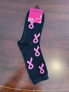 *** 1 Pair Ladie's Everbright PINK Breast Cancer Awareness Socks 9-11 *** - Picture 1 of 4