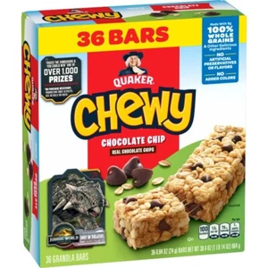 Quaker Chewy Granola Bars, Chocolate Chip Flavor, 0.84 oz, 36 Count - Picture 1 of 10