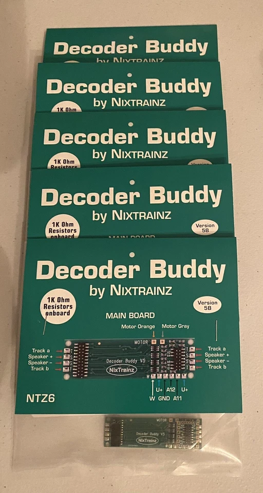 NixTrainz Decoder Buddy  New   NTZ6 V5B   12 Outputs   21 Pin Decoders   5 Pack - Image 1 of 1