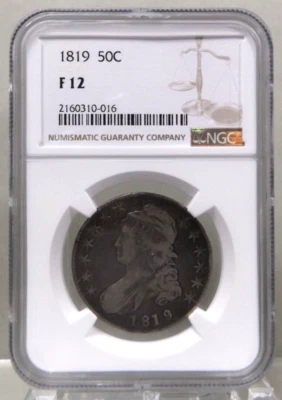 1819 Capped Bust Half Dollar - NGC F12 - #2160310-016 - Image 1 of 4