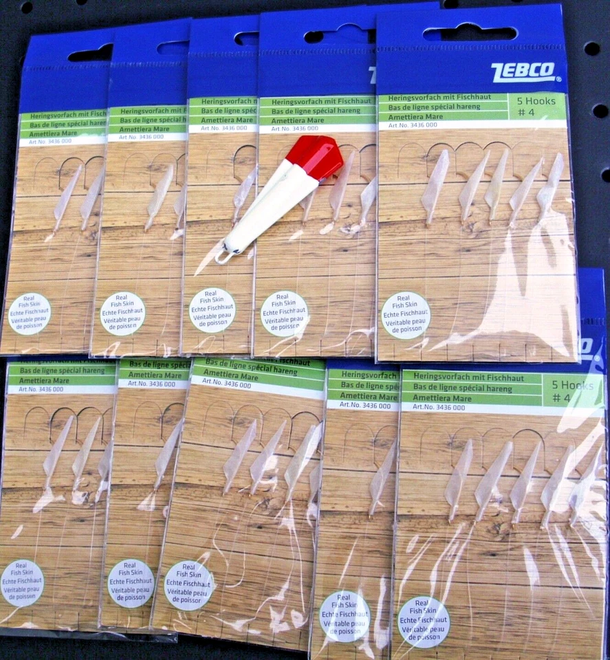 10 Zebco Heringsvorfächer Paternoster Heringsvorfach H-Gr. 4 + 1 Heringsblei 40g - Bild 1 von 1