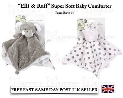 Elli and Raff Grey Range Baby Toys Range Comfort Plush Blanket Cot Toys 0+ Month