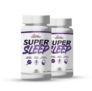 SUPER SLEEP HELP STRESS SLEEP MAGNESIUM GLYCINATE ASHWAGANDHA TWIN PACK 60 DAYS - Picture 1 of 3