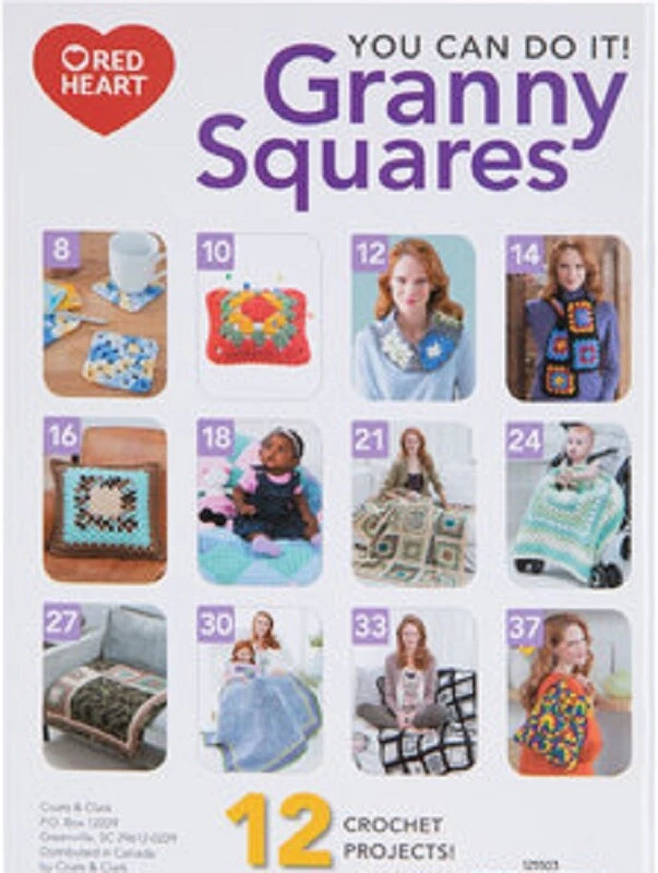 Crochet Pattern Book You CAN Do It Learn GRANNY SQUARES ~ 12 Designs - Image 1 of 3