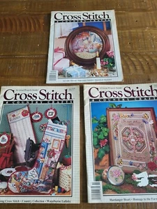 Lote de 3 números vintage 1989 punto de cruz patrones navideños revista artesanal - Imagen 1 de 8