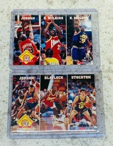 Lote de 2 cartas - 1990 NBA Hoops League Leaders #289 y #283 MICHAEL JORDAN PWE - Imagen 1 de 2