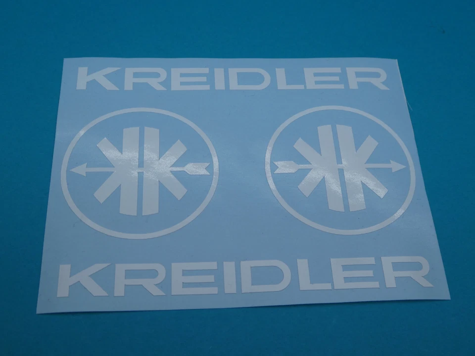 Kreidler Mofa Schriftzug + Logo  MF Aufkleber Sticker Schriftzug Dekor WEISS  - Bild 1 von 1