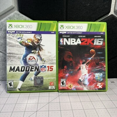 NBA 2K16 & Madden 15 Microsoft Xbox 360 Video Games - Image 1 of 4