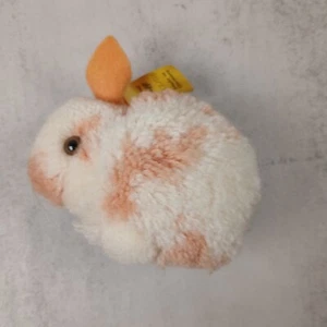 Pompón de conejo de lana Steiff vintage 6 cm 7142/06 botón etiqueta amarilla - Imagen 1 de 8