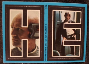 STAR WARS: EMPIRE STRIKES BACK Letter Sticker Card / 1980 Topps #43 - "H" & "E" - Picture 1 of 2