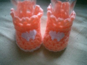Puppenschuhe, für Babypuppen, Anziehpuppen, Reborn, Lachs.6 cm - Bild 1 von 1