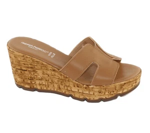 Andrea Pierago ciabatta sandalo scalzato pelle zeppa alta DONNA camel 3245-3002 - Foto 1 di 11