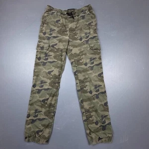 Old Navy Cargo Jogger Pants Boys XL Green Camo Elastic Waist Drawstring - Picture 1 of 11