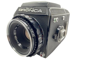 Zenza Bronica EC Black 6x6 Film Camera + Nikkor P 75mm f2.8 Lens From Japan - Picture 1 of 18