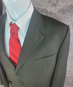 S Cohen Blazer Herren 46R Olivgrün Laine Wolle Drei Knopf Anzug Mantel Jacke - Bild 1 von 11
