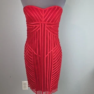 Cache rotes trägerloses Sweetheart Bodycon Kleid Gr. 8 - Bild 1 von 12