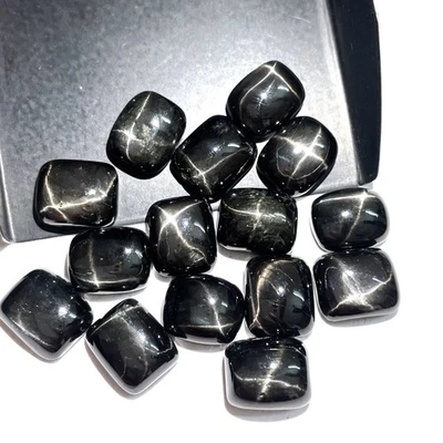 Cojín de diopsido estrella negra natural cabujón piedras preciosas sueltas 14 piezas 10x12 mm 106CT Foto 1 de 4